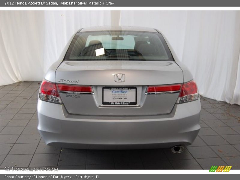 Alabaster Silver Metallic / Gray 2012 Honda Accord LX Sedan