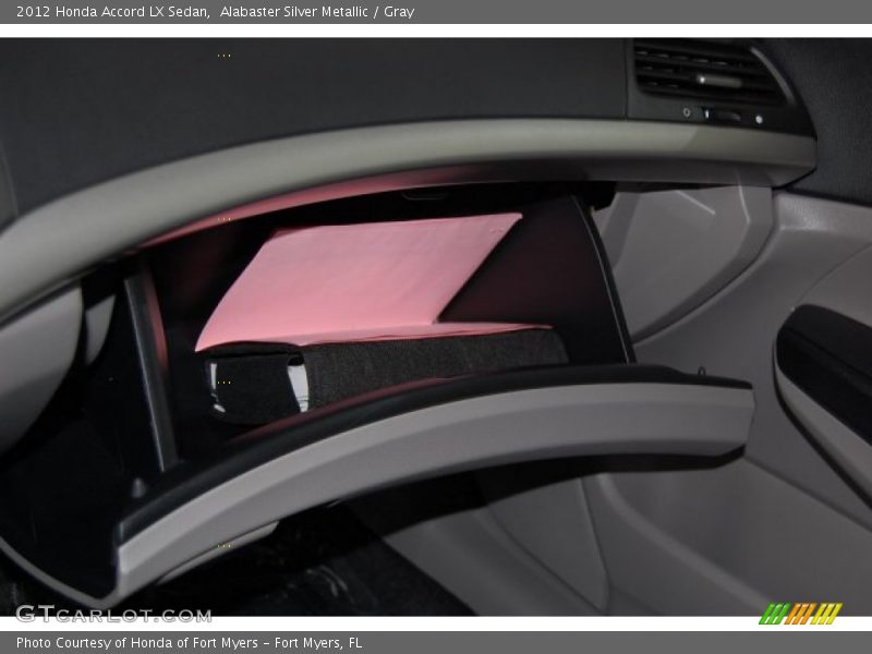 Alabaster Silver Metallic / Gray 2012 Honda Accord LX Sedan
