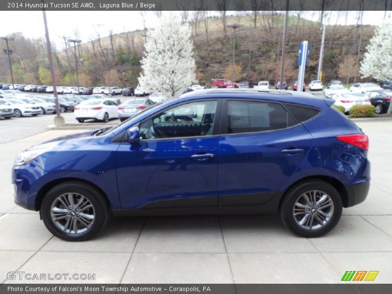Laguna Blue / Beige 2014 Hyundai Tucson SE AWD