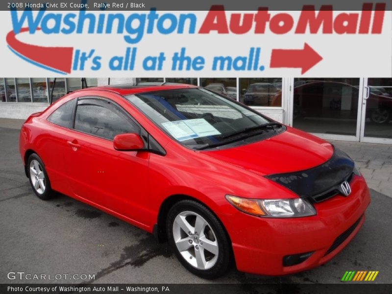 Rallye Red / Black 2008 Honda Civic EX Coupe