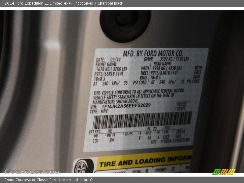 Ingot Silver / Charcoal Black 2014 Ford Expedition EL Limited 4x4