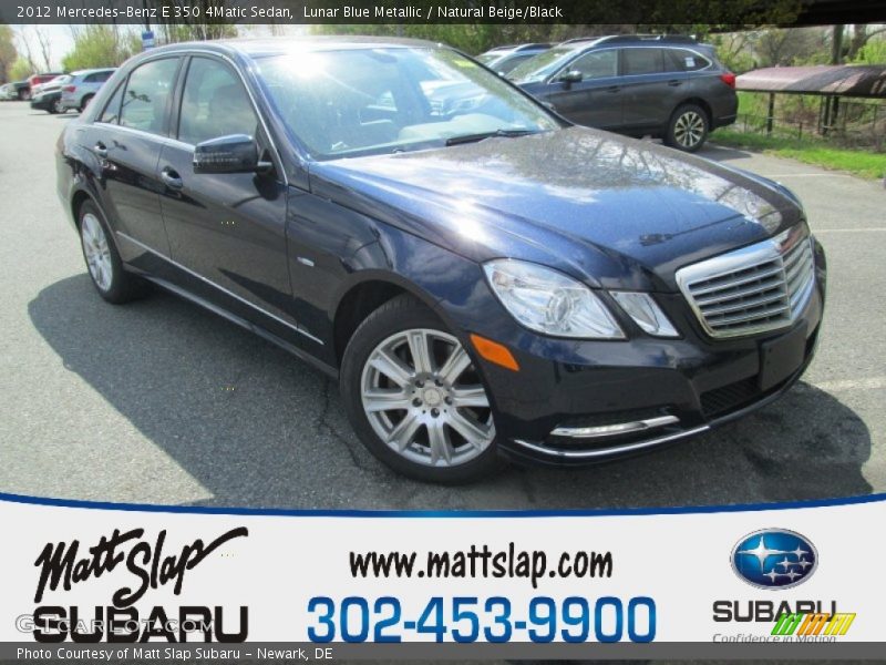 Lunar Blue Metallic / Natural Beige/Black 2012 Mercedes-Benz E 350 4Matic Sedan