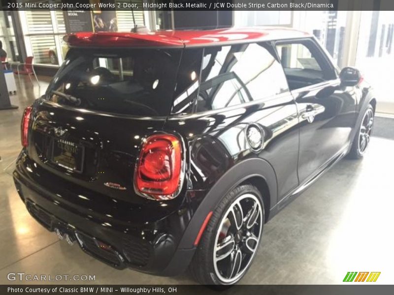 Midnight Black Metallic / JCW Double Stripe Carbon Black/Dinamica 2015 Mini Cooper John Cooper Works 2 Door