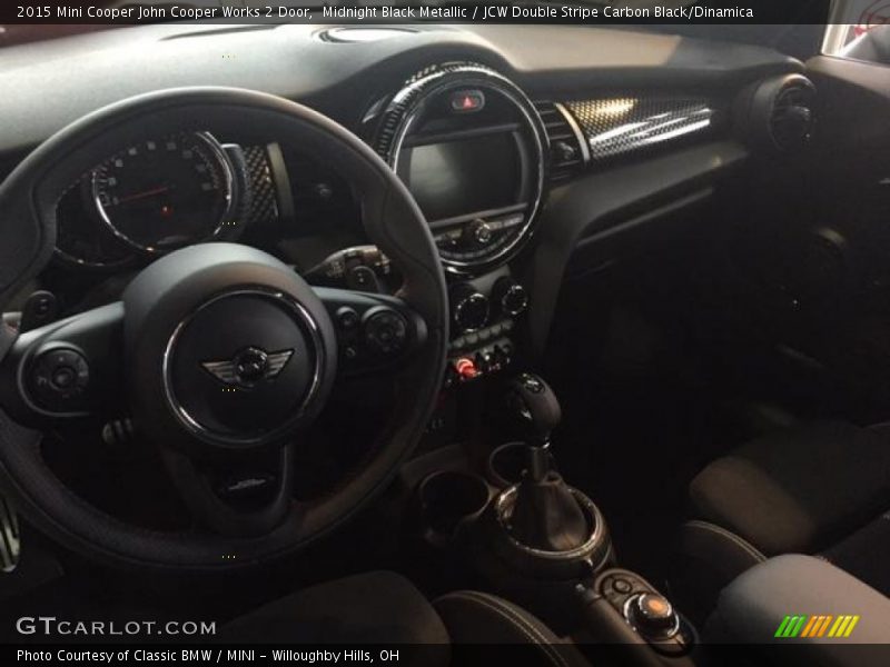 Midnight Black Metallic / JCW Double Stripe Carbon Black/Dinamica 2015 Mini Cooper John Cooper Works 2 Door