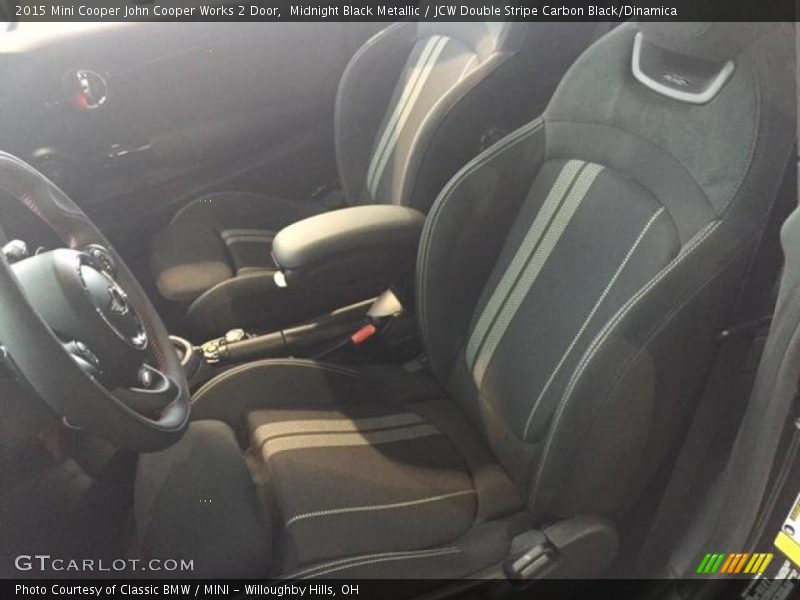 2015 Cooper John Cooper Works 2 Door JCW Double Stripe Carbon Black/Dinamica Interior