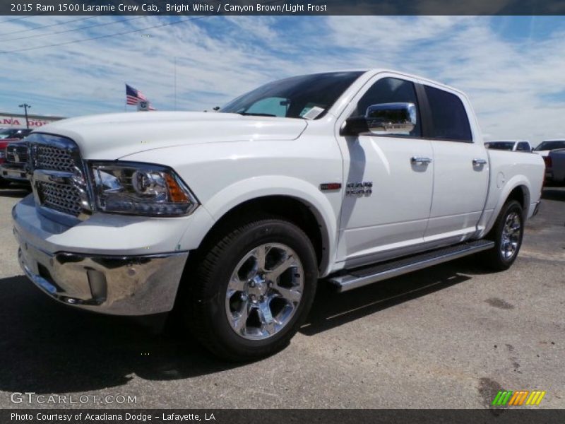 Bright White / Canyon Brown/Light Frost 2015 Ram 1500 Laramie Crew Cab