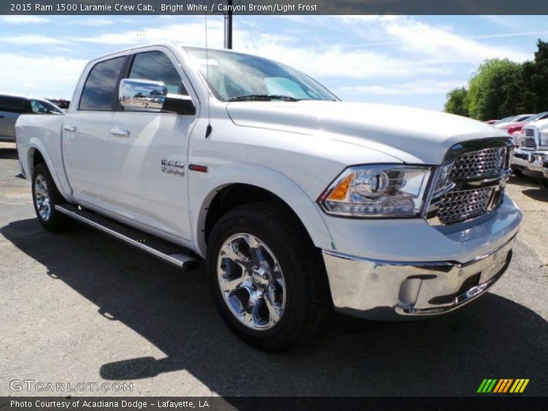 Bright White / Canyon Brown/Light Frost 2015 Ram 1500 Laramie Crew Cab