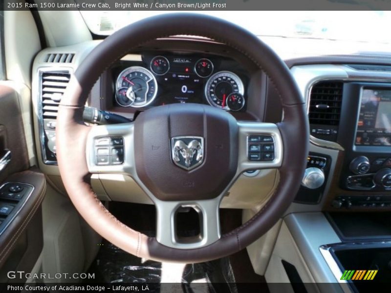 Bright White / Canyon Brown/Light Frost 2015 Ram 1500 Laramie Crew Cab