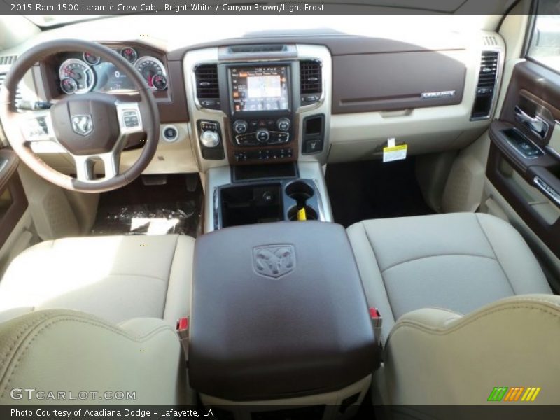 Bright White / Canyon Brown/Light Frost 2015 Ram 1500 Laramie Crew Cab