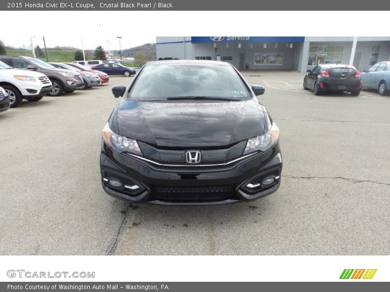 Crystal Black Pearl / Black 2015 Honda Civic EX-L Coupe