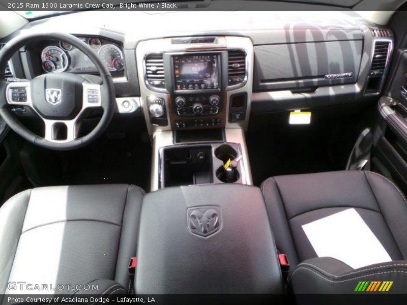 Bright White / Black 2015 Ram 1500 Laramie Crew Cab