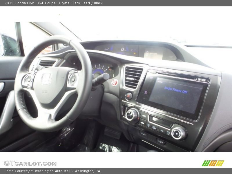 Crystal Black Pearl / Black 2015 Honda Civic EX-L Coupe
