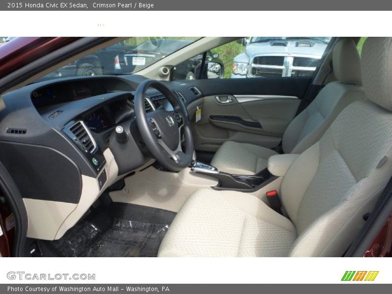 Crimson Pearl / Beige 2015 Honda Civic EX Sedan