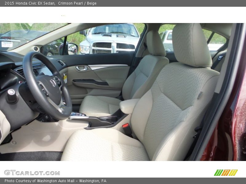 Crimson Pearl / Beige 2015 Honda Civic EX Sedan