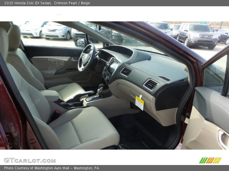 Crimson Pearl / Beige 2015 Honda Civic EX Sedan