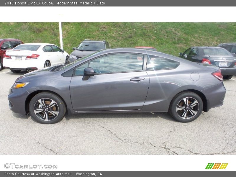 Modern Steel Metallic / Black 2015 Honda Civic EX Coupe