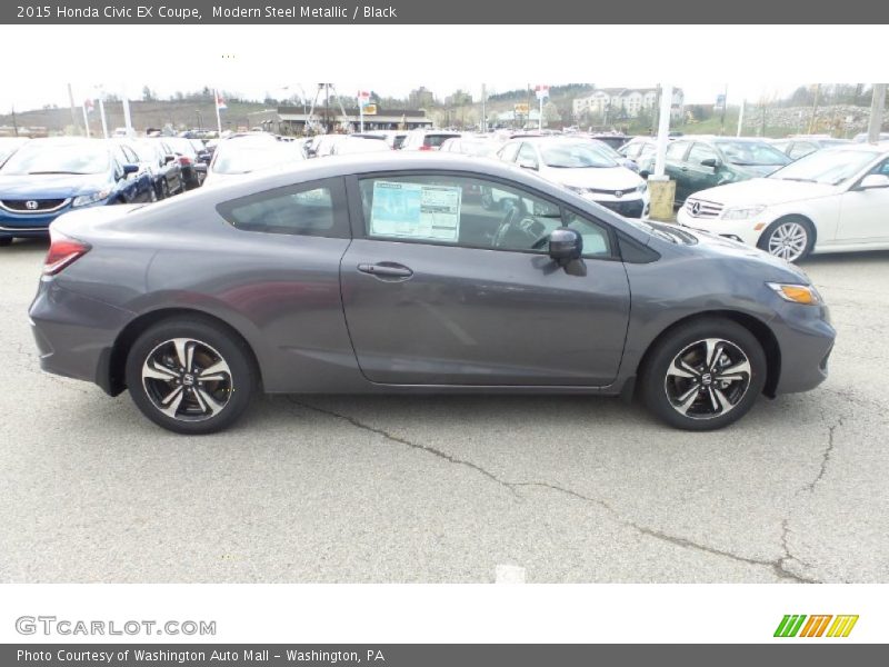 Modern Steel Metallic / Black 2015 Honda Civic EX Coupe