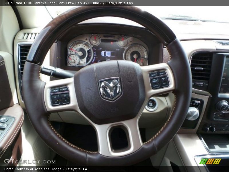 Black / Black/Cattle Tan 2015 Ram 1500 Laramie Long Horn Crew Cab 4x4
