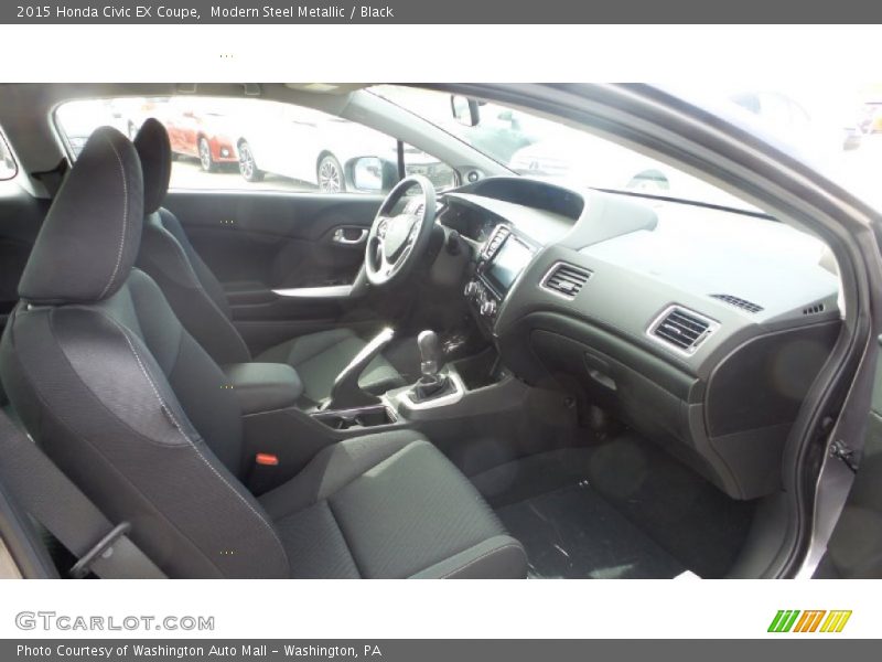 Modern Steel Metallic / Black 2015 Honda Civic EX Coupe