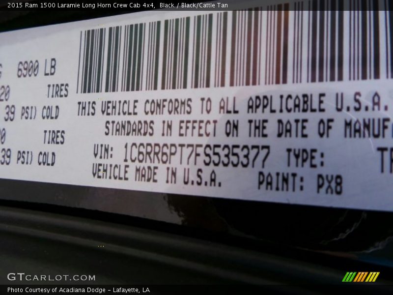 Black / Black/Cattle Tan 2015 Ram 1500 Laramie Long Horn Crew Cab 4x4
