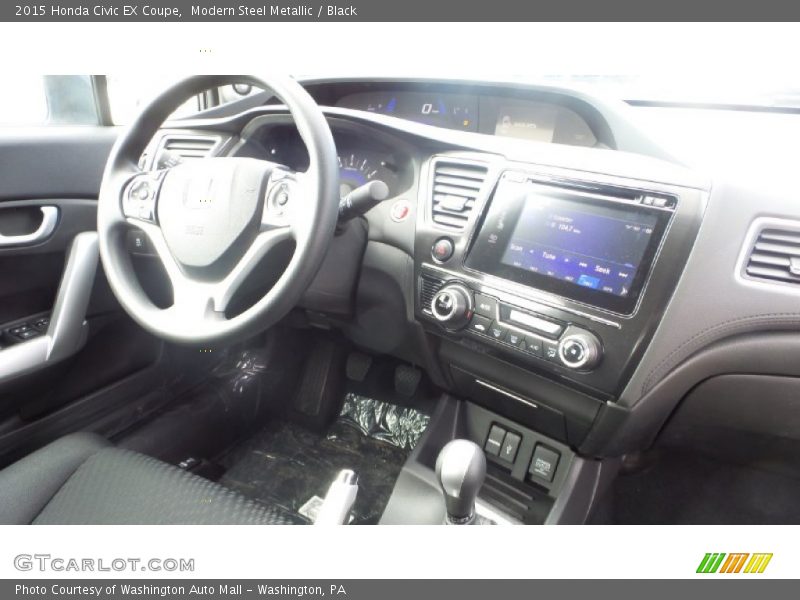 Modern Steel Metallic / Black 2015 Honda Civic EX Coupe