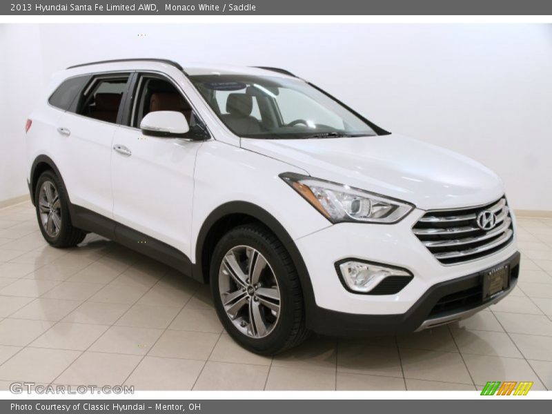 Monaco White / Saddle 2013 Hyundai Santa Fe Limited AWD