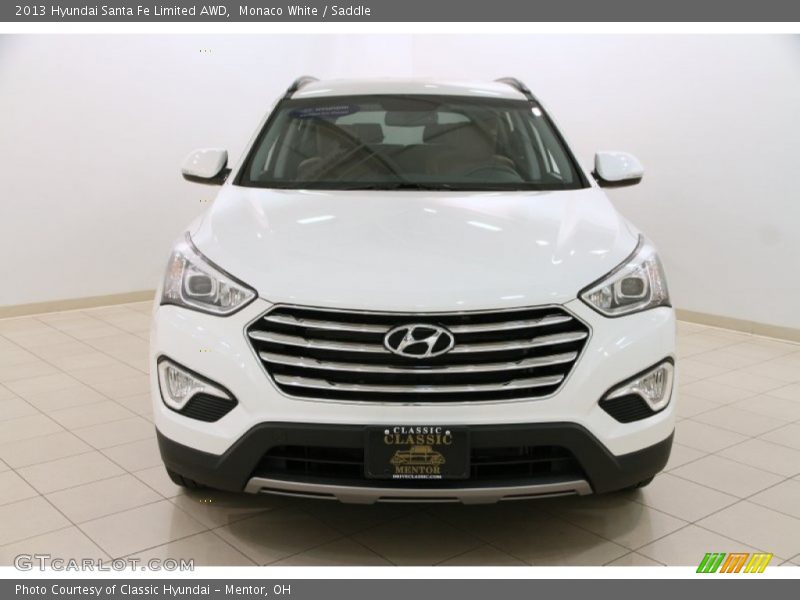 Monaco White / Saddle 2013 Hyundai Santa Fe Limited AWD