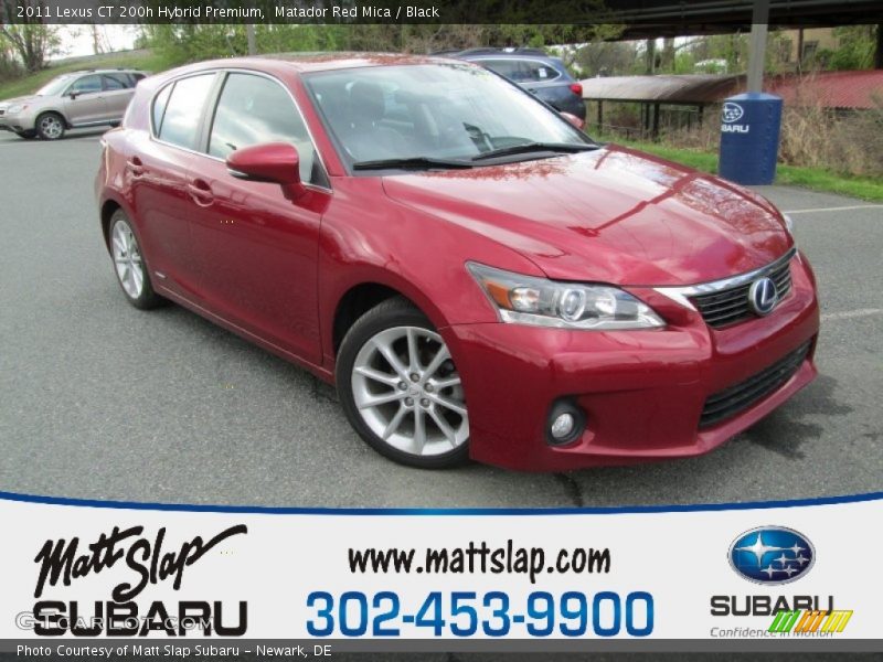Matador Red Mica / Black 2011 Lexus CT 200h Hybrid Premium