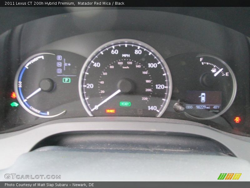Matador Red Mica / Black 2011 Lexus CT 200h Hybrid Premium