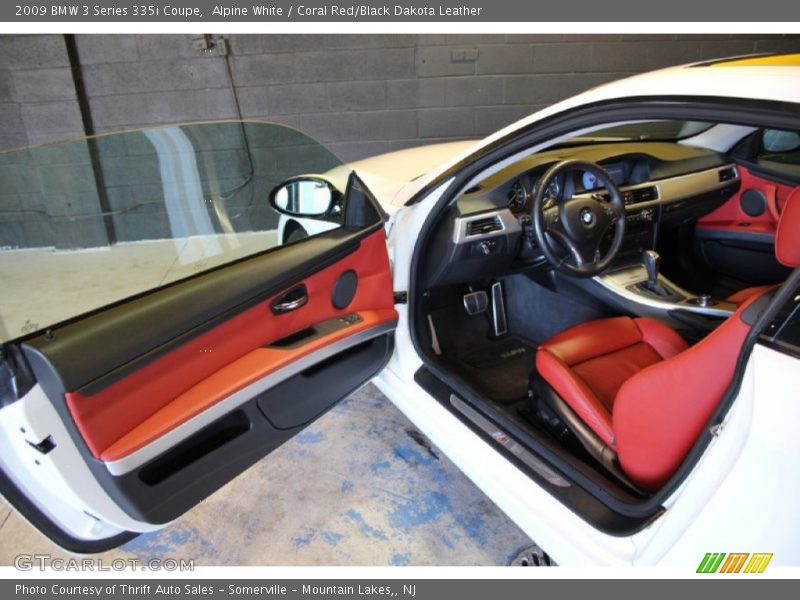 Alpine White / Coral Red/Black Dakota Leather 2009 BMW 3 Series 335i Coupe