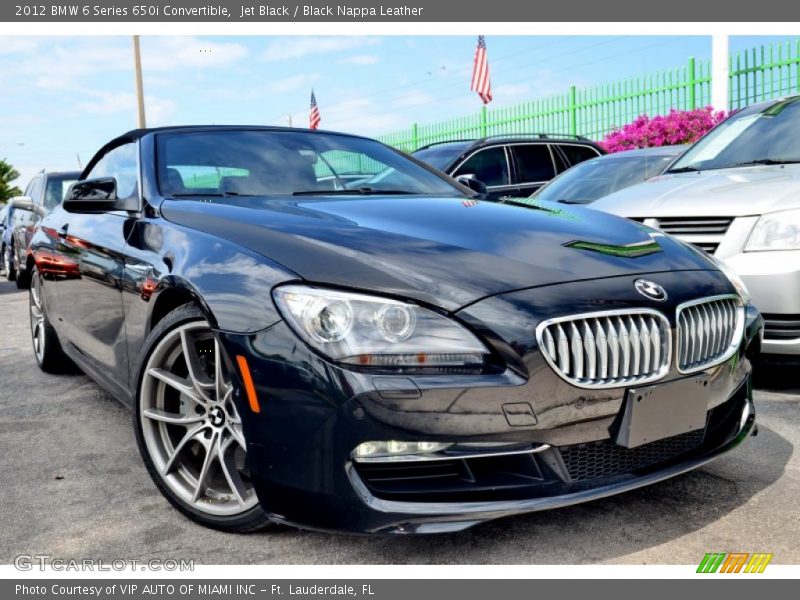 Jet Black / Black Nappa Leather 2012 BMW 6 Series 650i Convertible