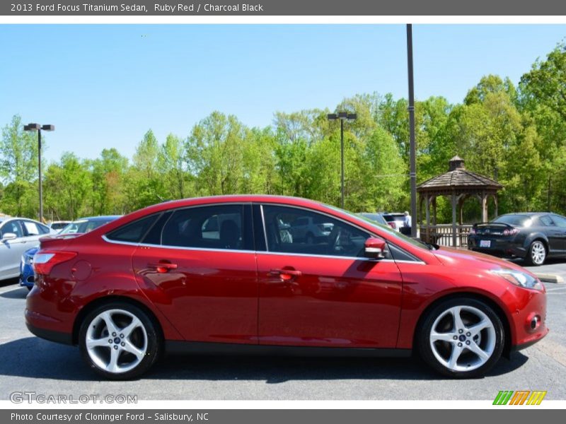 Ruby Red / Charcoal Black 2013 Ford Focus Titanium Sedan