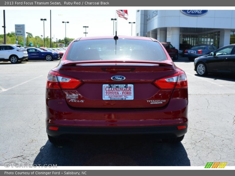 Ruby Red / Charcoal Black 2013 Ford Focus Titanium Sedan