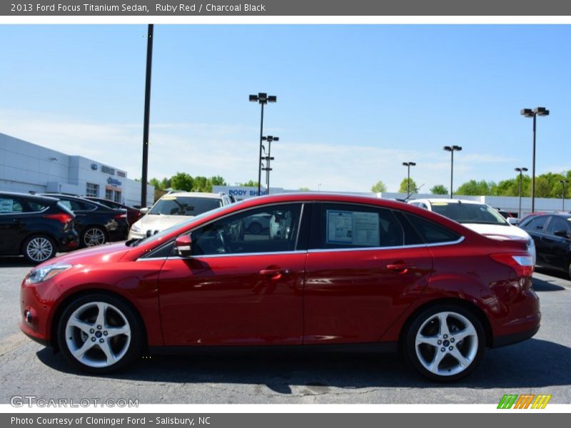 Ruby Red / Charcoal Black 2013 Ford Focus Titanium Sedan