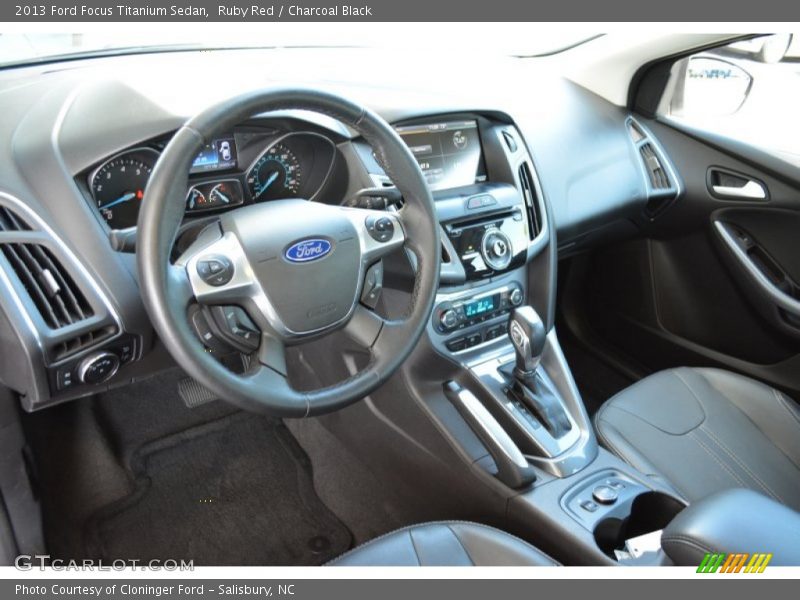 Ruby Red / Charcoal Black 2013 Ford Focus Titanium Sedan