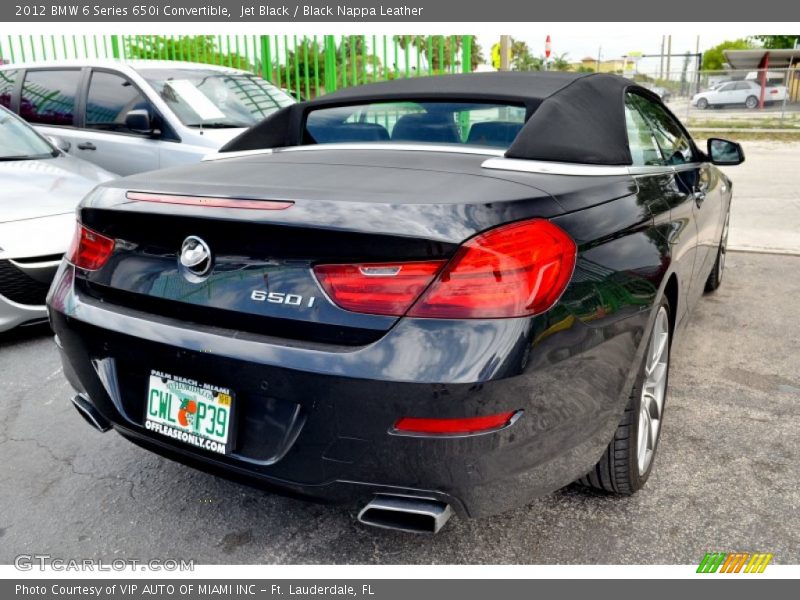 Jet Black / Black Nappa Leather 2012 BMW 6 Series 650i Convertible