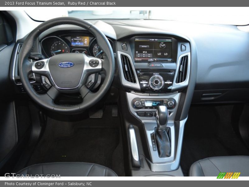 Ruby Red / Charcoal Black 2013 Ford Focus Titanium Sedan