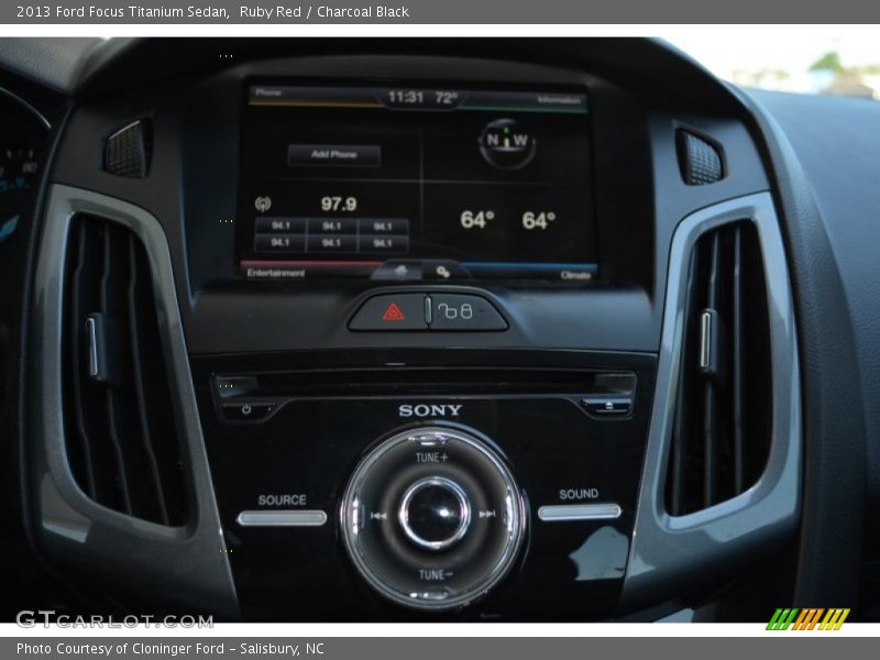 Ruby Red / Charcoal Black 2013 Ford Focus Titanium Sedan