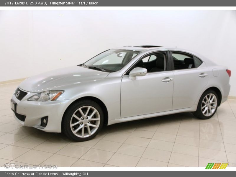 Tungsten Silver Pearl / Black 2012 Lexus IS 250 AWD