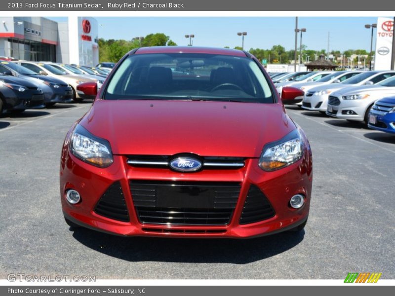 Ruby Red / Charcoal Black 2013 Ford Focus Titanium Sedan