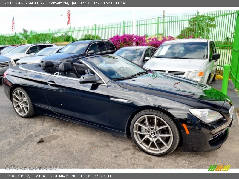 Jet Black / Black Nappa Leather 2012 BMW 6 Series 650i Convertible