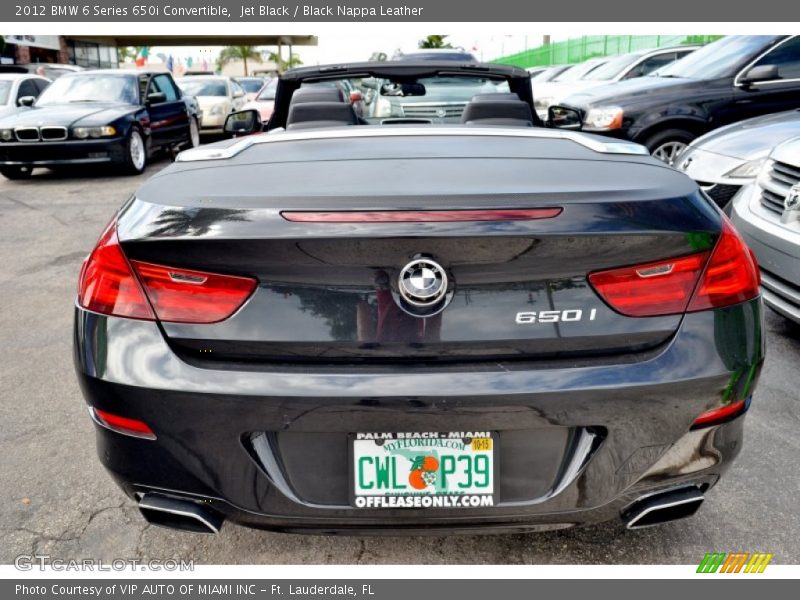 Jet Black / Black Nappa Leather 2012 BMW 6 Series 650i Convertible