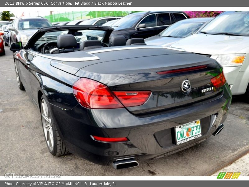 Jet Black / Black Nappa Leather 2012 BMW 6 Series 650i Convertible