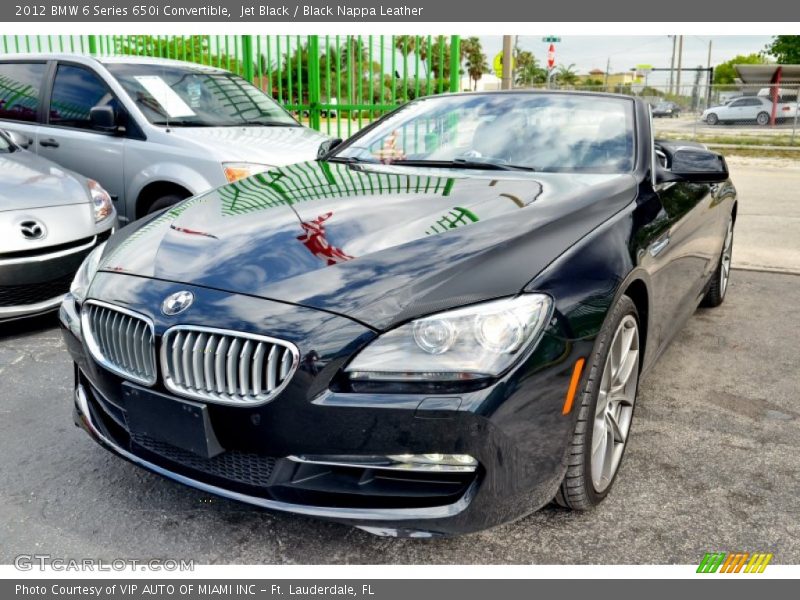 Jet Black / Black Nappa Leather 2012 BMW 6 Series 650i Convertible