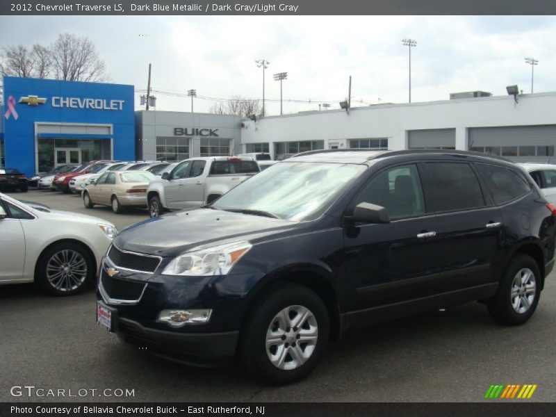 Dark Blue Metallic / Dark Gray/Light Gray 2012 Chevrolet Traverse LS