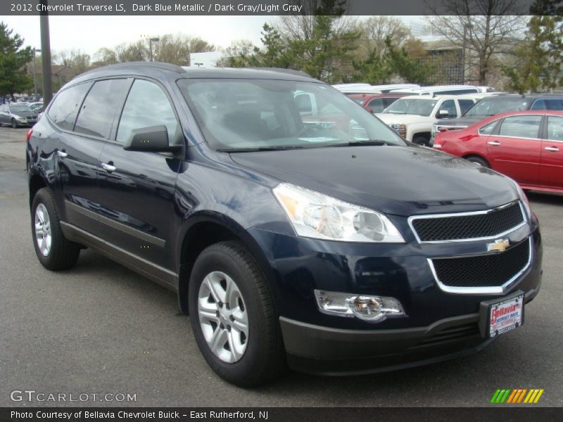 Dark Blue Metallic / Dark Gray/Light Gray 2012 Chevrolet Traverse LS