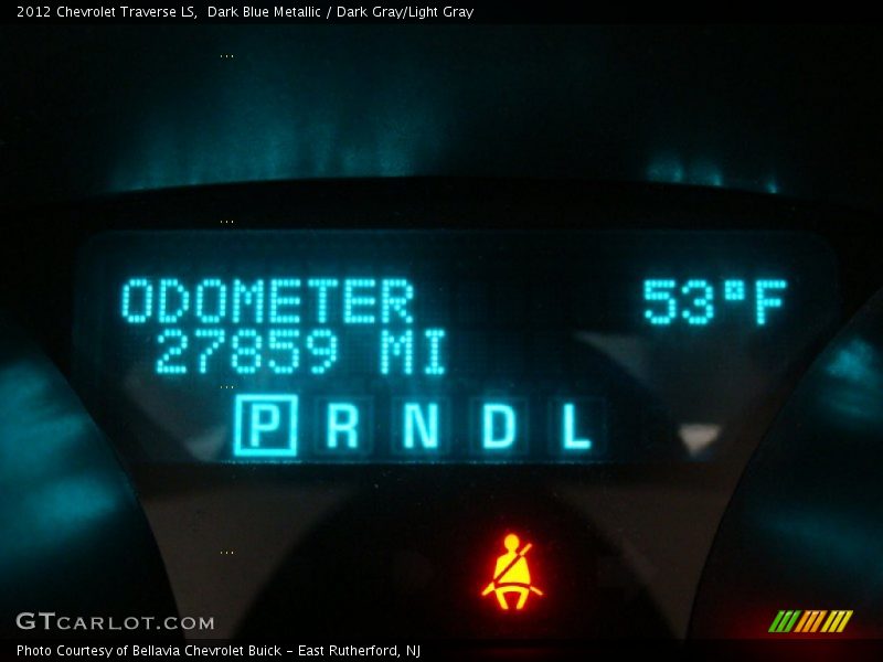 Dark Blue Metallic / Dark Gray/Light Gray 2012 Chevrolet Traverse LS
