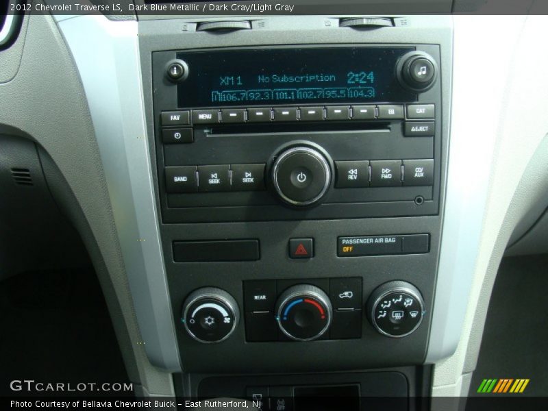 Dark Blue Metallic / Dark Gray/Light Gray 2012 Chevrolet Traverse LS