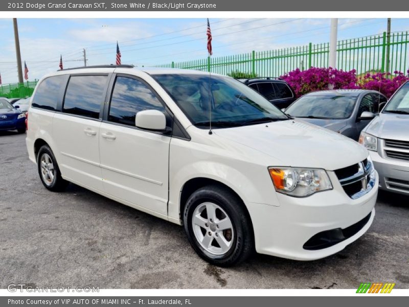 Stone White / Black/Light Graystone 2012 Dodge Grand Caravan SXT