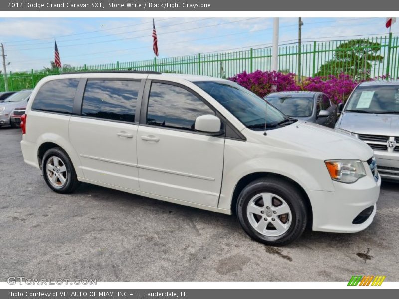 Stone White / Black/Light Graystone 2012 Dodge Grand Caravan SXT